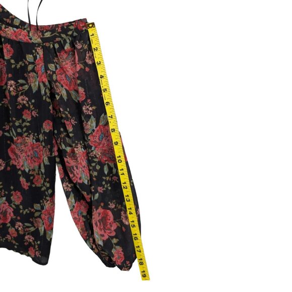 WAYF Liberty Off The Shoulder Blouse Womens Black Red Floral Metallic Size M - Picture 10 of 11